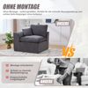 LVHOM Modulares Eckteil 1 St, Eckmodul mit Kissen, 1-Sitzer-Sofa aus Cordstoff, Frei kombinierbar, 101x102x84 cm Bild 5