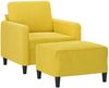 vidaXL Sessel mit Hocker Gelb 60 cm Samt 3201170 Bild 3