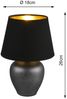 Kleine LED Tischleuchte mit Keramikfuß & Stoffschirm Schwarz Gold, Höhe 26cm Bild 4