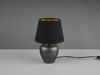 Kleine LED Tischleuchte mit Keramikfuß & Stoffschirm Schwarz Gold, Höhe 26cm Bild 5