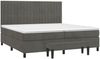 vidaXL Boxspringbett mit Matratze Dunkelgrau 200x200 cm Samt, Härtegrad: H2 [3137984] Bild 3