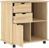 vidaXL Rollschrank Mit Rad Braun 63,5 x 39 x 65,5 cm Massivholz Kiefer 42032398 Bild 3