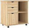 vidaXL Rollschrank Mit Rad Braun 63,5 x 39 x 65,5 cm Massivholz Kiefer 42032398 Bild 2