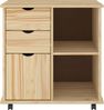 vidaXL Rollschrank Mit Rad Braun 63,5 x 39 x 65,5 cm Massivholz Kiefer 42032398 Bild 4
