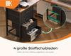 ODK Eckschreibtisch L Form Vintage-Braun 155x110 cm, Schubladen, Steckdosen, USB Bild 5