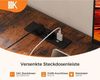 ODK Eckschreibtisch L Form Vintage-Braun 155x110 cm, Schubladen, Steckdosen, USB Bild 4