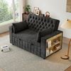 Merax Schlafsofa, Klappsofa mit Stauraum und Schlaffunktion, Getränkehalter, USB-Ladeanschluss und Kissen, platzsparende Couch Grau Bild 3