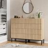 UEV Kommode mit 4 Schublanden, Sideboard, Schubladenschrank, Schmal kommode (Aufbewahrungskommode, Mehrzweckschrank aus Holz), 60 x 34,5 x 92cm, Schrank für Wohnzimmer,Schlafzimmer,Flur(Natur) Bild 2