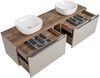 Badmöbel Set 8-tlg Badezimmerset AKAN Taupe inkl. Waschtisch Bild 2