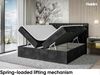 MEBLINI Boxspringbett DALIA 140x200 cm mit Bettkasten - H4/Schwarz Samt Polsterbett - Doppelbett mit Topper & Taschenfederkern-Matratze Bild 3