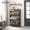 Vasagle Schuhschrank mit 3 Klappen, Spanplatte Vintagebraun/Schwarz, 80 x 30 x 130 cm Bild 2