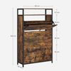 Vasagle Schuhschrank mit 3 Klappen, Spanplatte Vintagebraun/Schwarz, 80 x 30 x 130 cm Bild 5