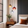 LED Pendelleuchte, Metall, Glas Amber Rot Blau, H 150 cm Bild 4