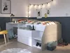 Vente-unique - GISELE Bett Holz, Platte BeigeWeiß - B 135 cm x H 90 cm x L 203 cm Bild 2