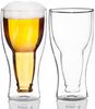 Dimono Bierglas Doppelwandiges Trinkglas, Borosilikatglas, Umgestülpte Bierflasche im Glas Bild 1