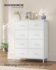 SONGMICS Kommode, Schrank, 8 Stoffschubladen, für Schlafzimmer, Flur, Wohnzimmer, weiß Bild 1