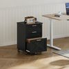 GarveeMore Aktenschrank Rollcontainer mit 3 Schubladen Unterschrank Büroaufbwahrung Bild 2