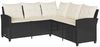 vidaXL L-förmiges Couchsofa mit Kissen Schwarzes Polyrattan 365415 Bild 2
