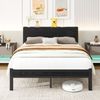 Flieks Doppelbett 140 x 200cm, Metallbett mit Stauraum-Kopfteil, Schwarz Bild 2