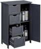 Vasagle Badezimmerschrank mit 4 Schubladen und verstellbarer Ablage, MDF grau, 82 x 30 x 55 cm Bild 4