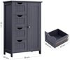 Vasagle Badezimmerschrank mit 4 Schubladen und verstellbarer Ablage, MDF grau, 82 x 30 x 55 cm Bild 5