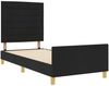 Einzelbettgestell Design für Erwachsene mit Kopfteil Schwarz 90 x 190 cm Stoff d3267e Bild 4