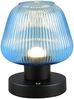 Kabellose LED Akku Tischleuchte QUENYA Glasschirm Blau, Höhe 18cm Bild 2