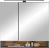 Denver Spiegelschrank Bad mit LED-Beleuchtung in Schwarz/Evoke Eiche Optik FSC-Zertifiziert - Badezimmerspiegel Schrank mit viel Stauraum - 80 x 75 x 22 cm (B/H/T) Bild 3