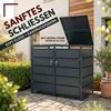 Albatros Mülltonnenbox 2er Tonne | bis 240 Liter | Anthrazitgrau RAL 7016 | verzinkter Stahl | Premium Dämpfer| Aufkleber-Set | wetterfest| verstellbare Füße| Türgriff mit Schloss | Gartenbox | entwickelt in Deutschland Bild 2