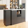 Bartisch mit 360° Drehfunktion & Stauraum, 210x30x100,9 cm, Schwarz Bild 2