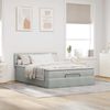 vidaXL Ottoman-Bett mit Matratze & LEDs Hellgrau 140x200 cm Samt 3312770 Bild 4