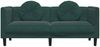 vidaXL Sofa mit Kissen 2-Sitzer Dunkelgrün Samt 372634 Bild 4