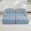 2-Sitzer Sofa 210×165×79 cm aus Granuliertes Fleece rahmenlos modular mit 2 Ottomanen, blau Bild 2