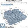 2-Sitzer Sofa 210×165×79 cm aus Granuliertes Fleece rahmenlos modular mit 2 Ottomanen, blau Bild 4