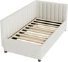 Polsterbett 90*200, Ausziehbares Schlafsofa, Multifunktionsbett mit Lattenrost, Jugendbetten Kinderbetten Gästebetten, Samtstoff Beige Bild 4