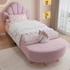 Polsterbett rosa mit Bettbank Samt Kopfteil 90x200 cm Einzelbett Kinderbett Bild 2