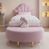 Polsterbett rosa mit Bettbank Samt Kopfteil 90x200 cm Einzelbett Kinderbett Bild 3