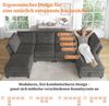 Merax Modulares U-/L‑förmiges Ecksofa, frei kombinierbares 6‑Sitzer Sofa mit Stauraum-Hocker, Cloud-Design, Chenille-Stoff, geeignet für Wohnzimmer, Wohnung und Schlafzimmer, grau Bild 5