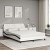 vidaXL Bett mit Matratze "Dover" Weiß und Schwarz 140x200 cm Kunstleder 3208423 Bild 3