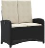 vidaXL 2-tlg. Garten-Essgruppe mit Kissen Schwarz Poly Rattan 3277322 Bild 3