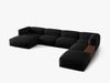 Micadoni Panorama-Ecksofa Martina 5-Sitzer Rechts Strukturierter Stoff Schwarz Bild 2
