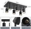 ZMH LED Deckenleuchte Schwarz Deckenstrahler: GU10 Deckenlampe Spots 6 Flammig 330°Schwenkbar Deckenspots Industrial Wandstrahler Modern Flurlampe für Wohnzimmer Schlafzimmer Küche Ohne Leuchtmittel Bild 2