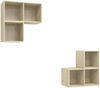 vidaXL 4-tlg. TV-Schrank-Set Sonoma-Eiche Spanplatte [3079766] Bild 2