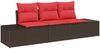 vidaXL Sofa Set mit Kissen 3 pcs Braun Poly-Rattan 3346924 Bild 2