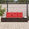vidaXL Sofa Set mit Kissen 3 pcs Braun Poly-Rattan 3346924 Bild 3