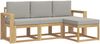 vidaXL Outdoor-Sofagarnitur 4 pcs Weiß und Hellgrau 3387460 Bild 2