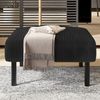 Fußhocker aus Cordstoff, moderner Polsterhocker mit stabiler Metallstruktur, weiche Polsterung & ergonomische Sitzhöhe,Schwarz Bild 4