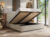 Premium Polsterbett LERIO CLASSIC 140 x 200 cm mit Stauraum, gepolstertem Kopfteil, Gasdruckfedern & Lattenrost - Modernes Design, Inkl. Lattenrost Multipocket Matratze - Dunkelbeige Strukture - ELORI LUX Bild 3