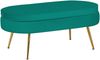 Sitzpouf Oval Samt Grün 99 x 44 x 40 cm Bild 2