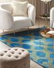 Teppich marineblau / gold 140x200 cm geometrisches Muster Kurzflor VEKSE Bild 3